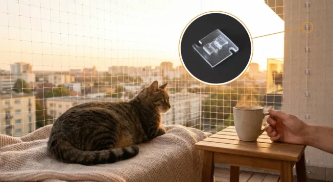 Hotová kočičí ochranná síť na balkoně